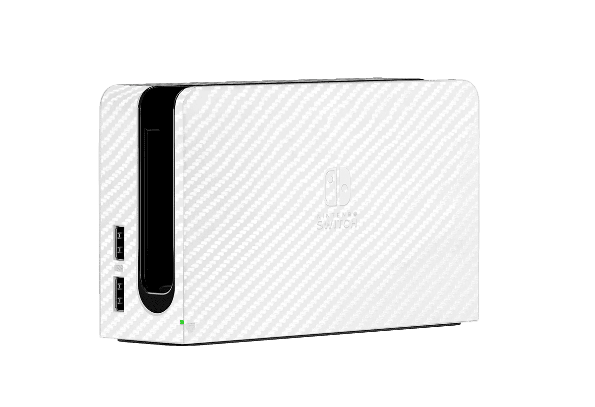 White Carbon Fiber Skin Nintendo Switch OLED (2021)