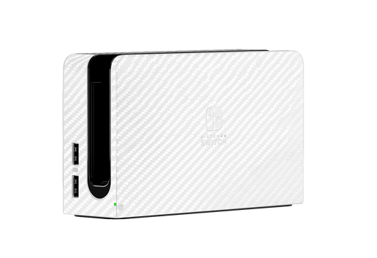 Fibra Carbono Blanco Skin Nintendo Switch OLED (2021)
