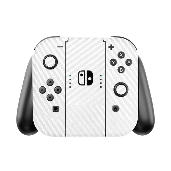 White Carbon Fiber Skin Nintendo Switch OLED (2021)
