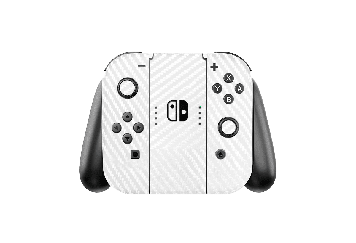 White Carbon Fiber Skin Nintendo Switch OLED (2021)