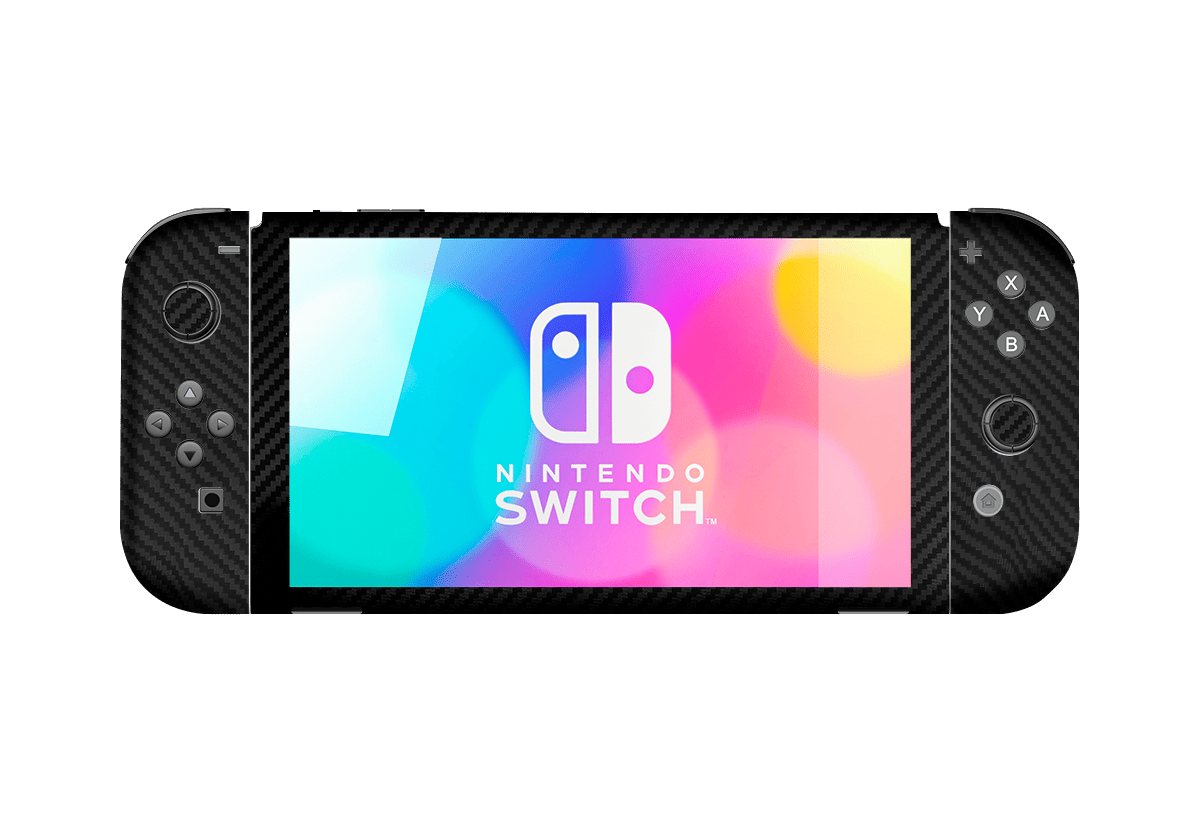 Fibra Carbono Negro Skin Nintendo Switch OLED (2021)