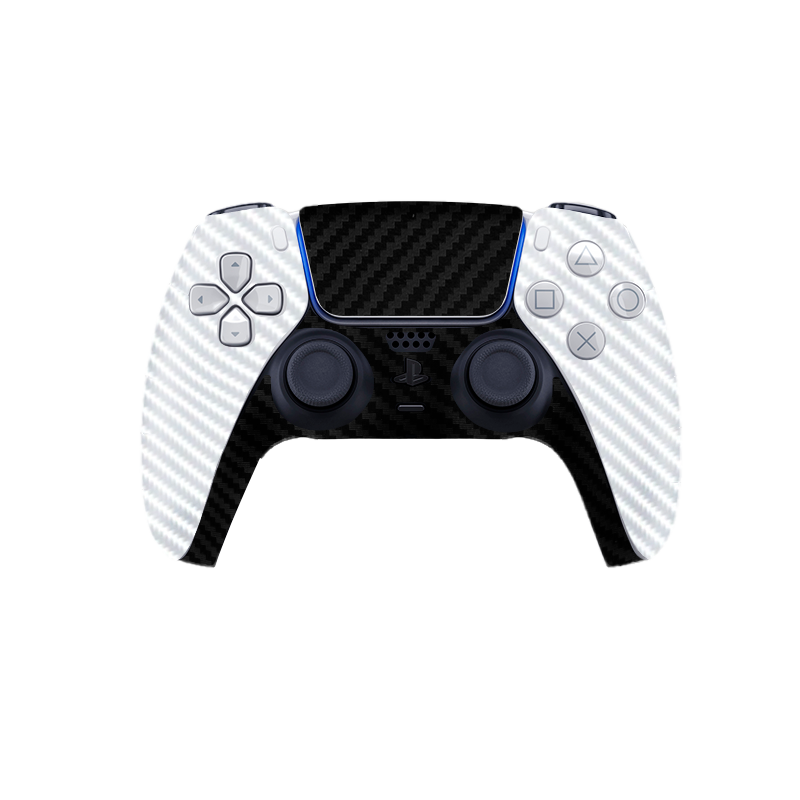 Fibra Carbono Blanco & Negro Skin Playstation 5 Pro