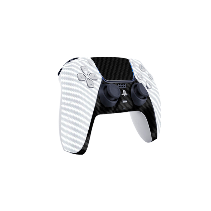 Fibra Carbono Blanco & Negro Skin Playstation 5 Pro