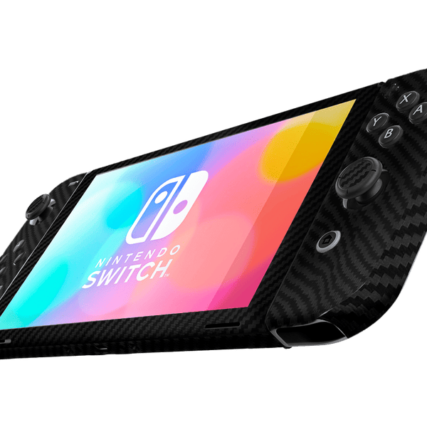 Fibra Carbono Negro Skin Nintendo Switch OLED (2021)