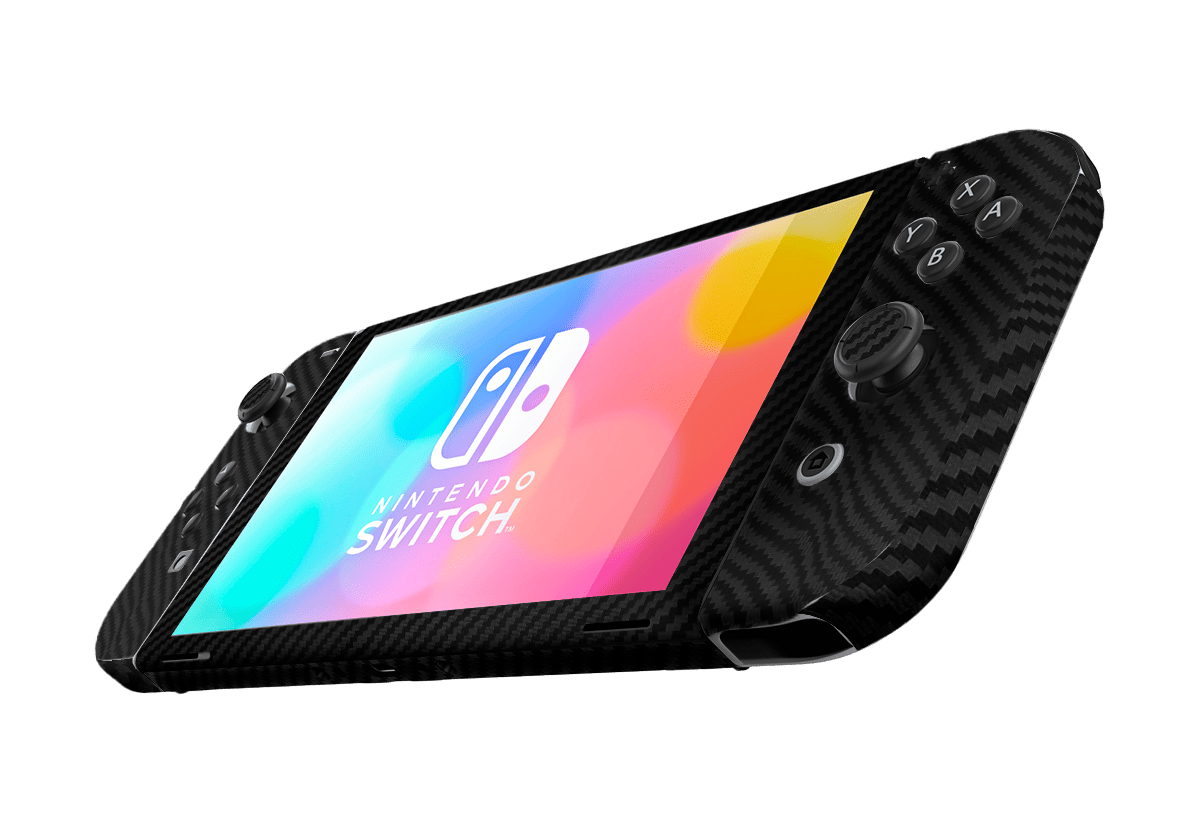 Fibra Carbono Negro Skin Nintendo Switch OLED (2021)