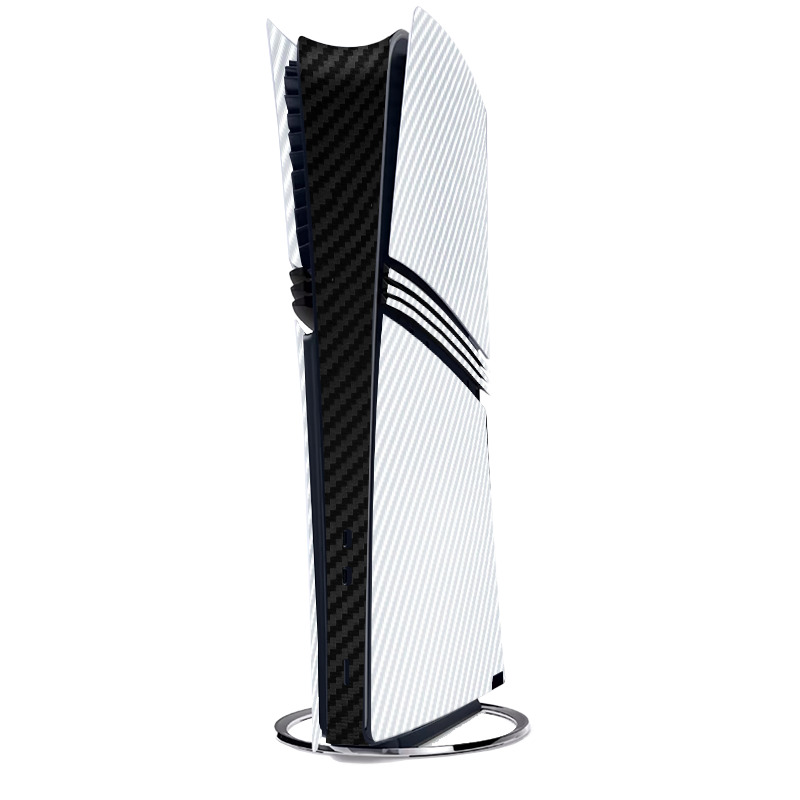 Fibra Carbono Blanco & Negro Skin Playstation 5 Pro Xonebrand