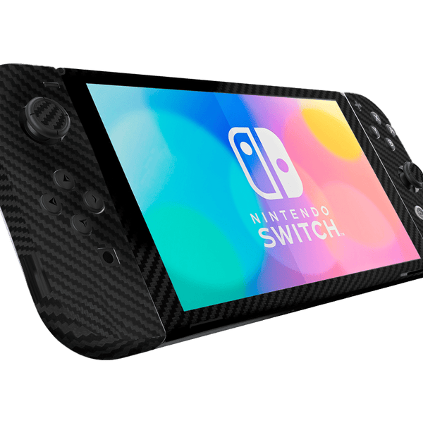 Fibra Carbono Negro Skin Nintendo Switch OLED (2021)