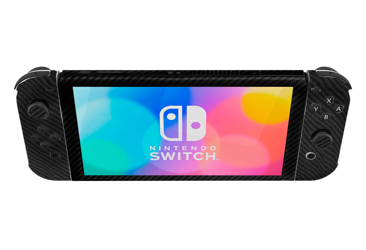 Fibra Carbono Negro Skin Nintendo Switch OLED (2021)
