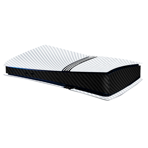 Fibra Carbono Blanco & Negro Skin Playstation 5 Pro