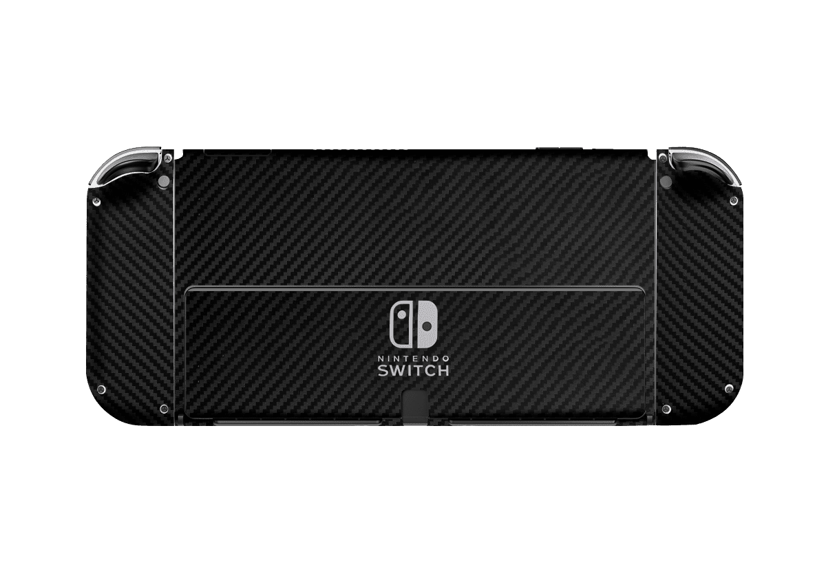 Fibra Carbono Negro Skin Nintendo Switch OLED (2021) Xonebrand