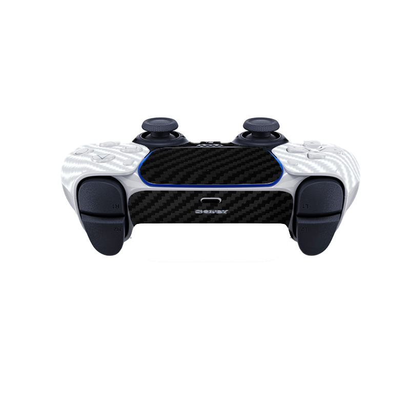 Fibra Carbono Blanco & Negro Skin Playstation 5 Pro