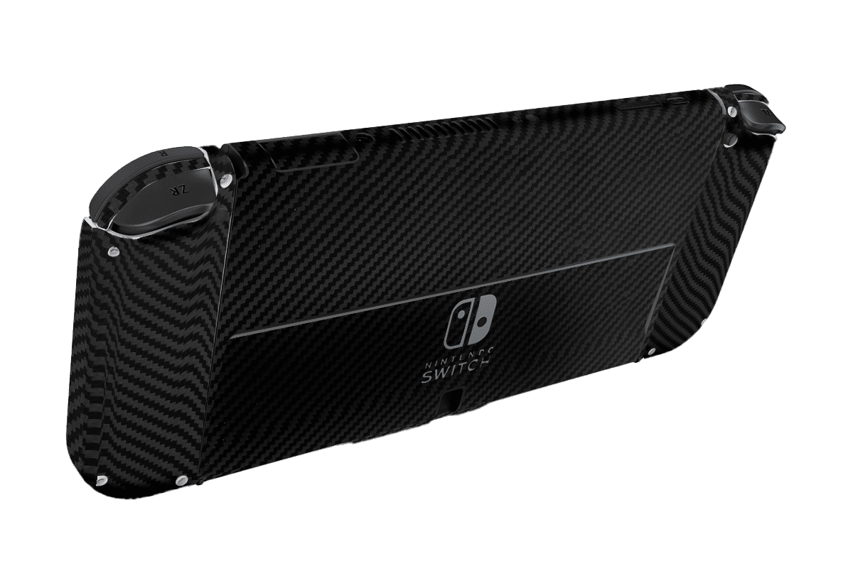 Fibra Carbono Negro Skin Nintendo Switch OLED (2021) Xonebrand