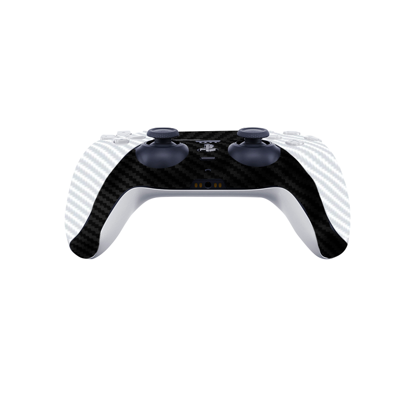 Fibra Carbono Blanco & Negro Skin Playstation 5 Pro