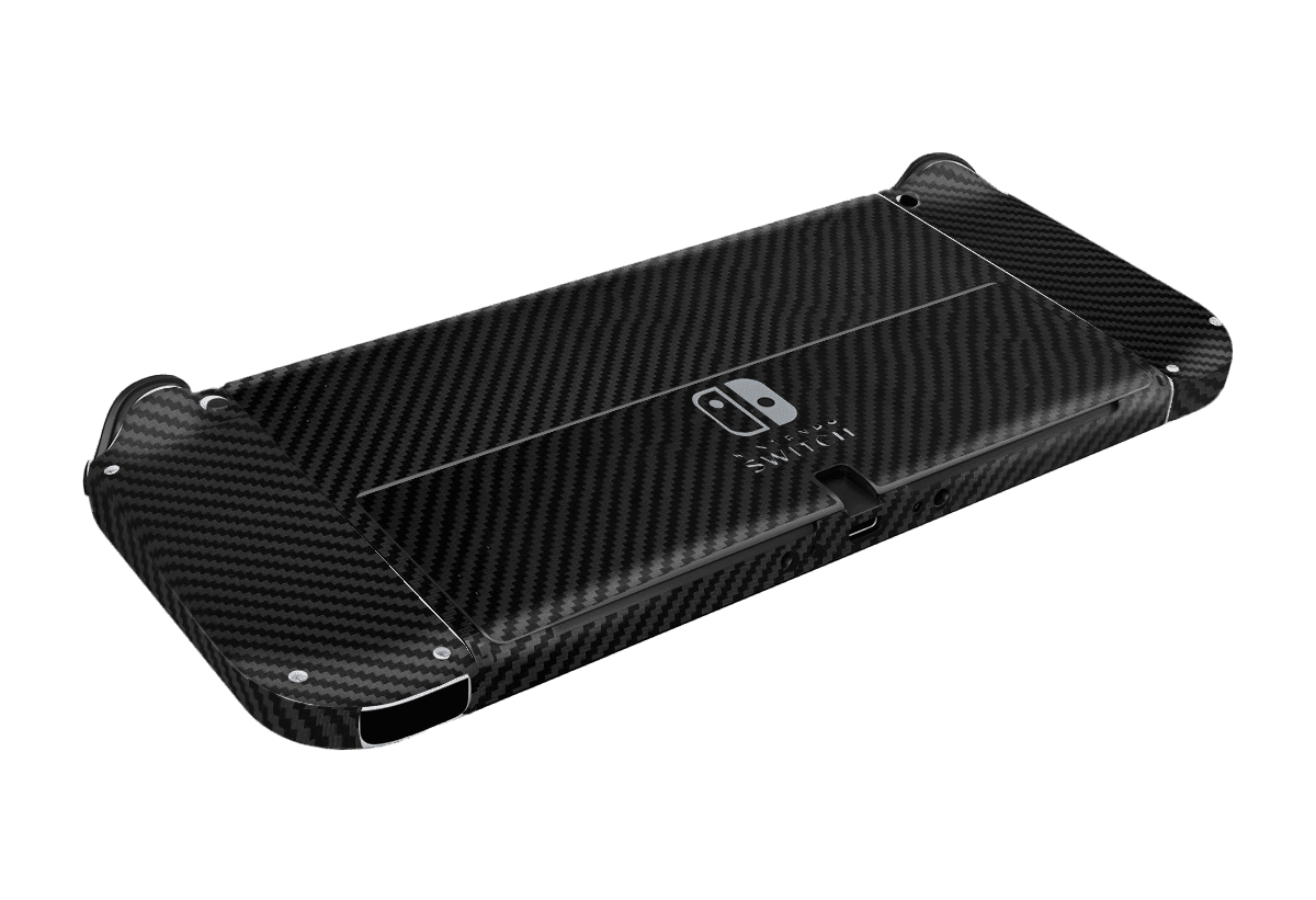 Fibra Carbono Negro Skin Nintendo Switch OLED (2021) Xonebrand