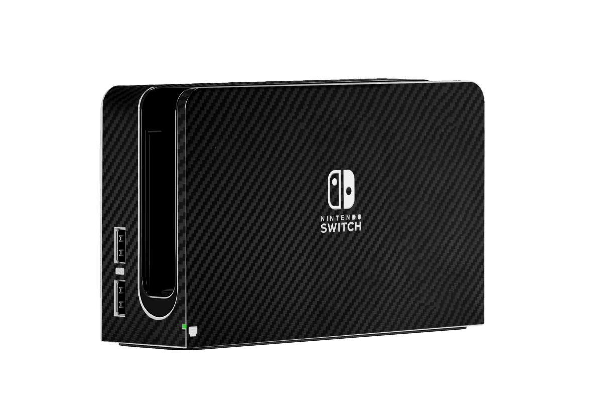 Fibra Carbono Negro Skin Nintendo Switch OLED (2021)