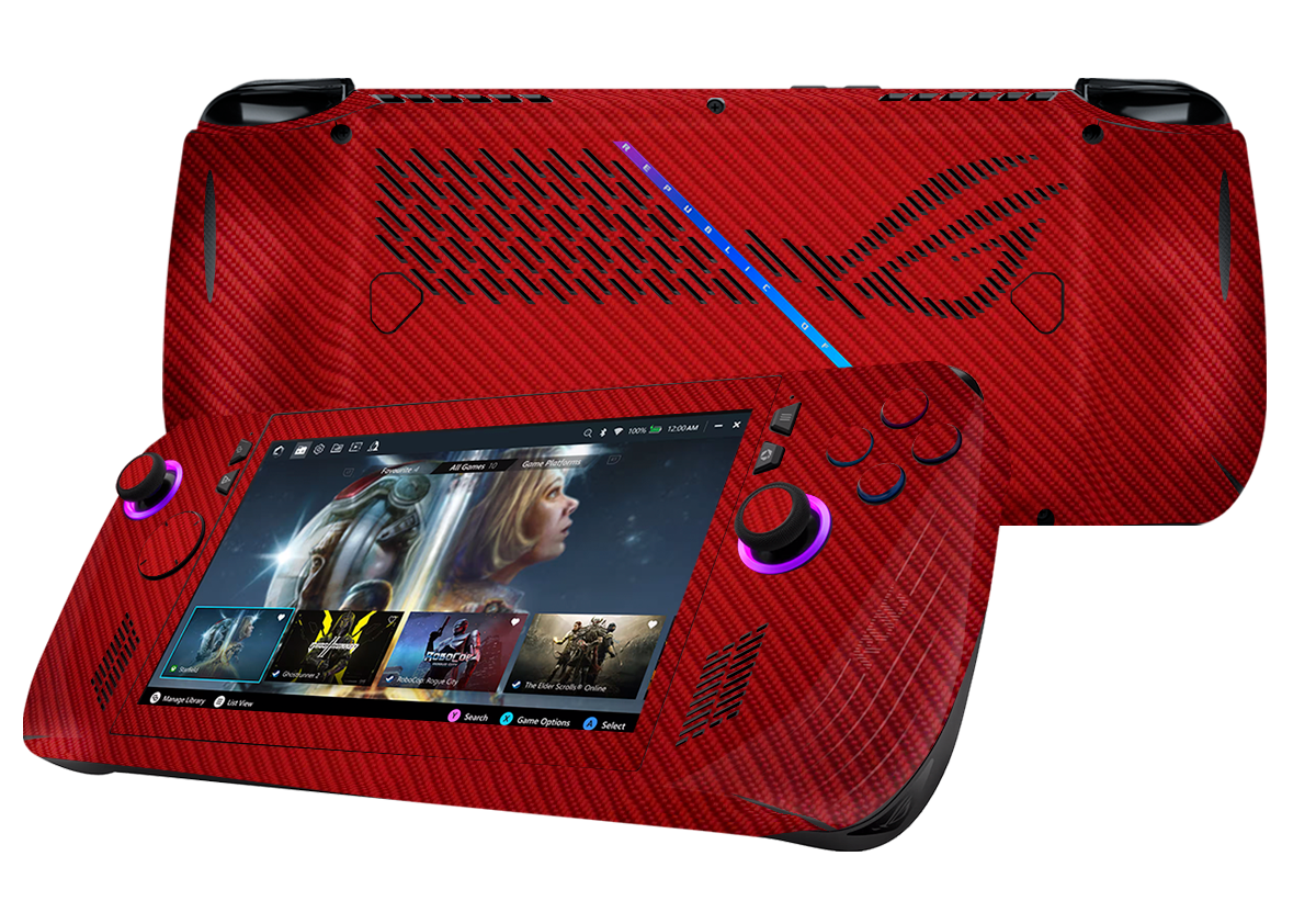 Fibra Carbono Rojo Skin Asus Rog Ally X Xonebrand