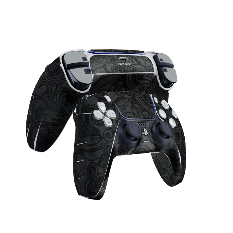 Flower Black Skin Playstation 5 DualSense Full Xonebrand