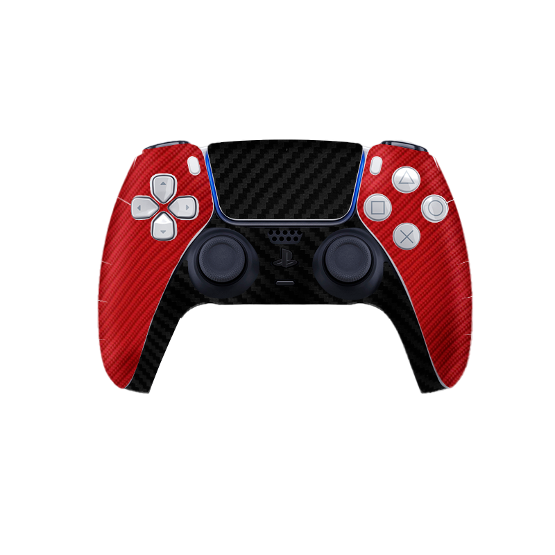 Fibra Carbono Rojo & Negro Skin Playstation 5 Pro