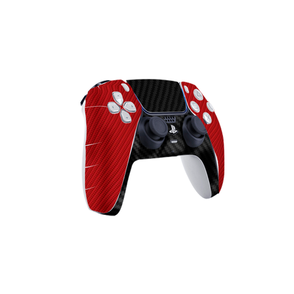 Fibra Carbono Rojo & Negro Skin Playstation 5 Pro