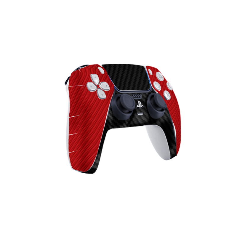 Fibra Carbono Rojo & Negro Skin Playstation 5 Pro