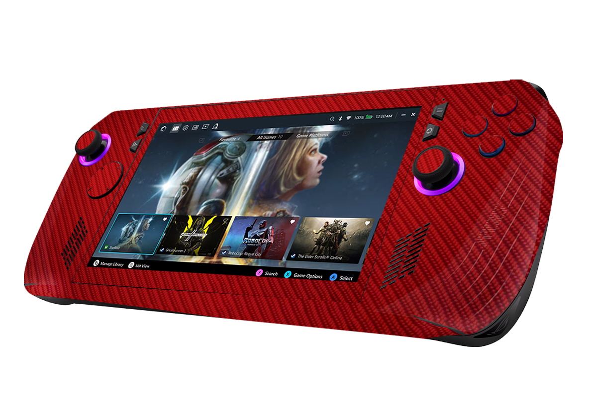 Fibra Carbono Rojo Skin Asus Rog Ally X Xonebrand