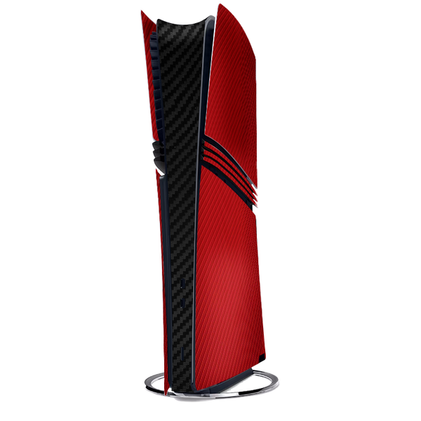 Fibra Carbono Rojo & Negro Skin Playstation 5 Pro