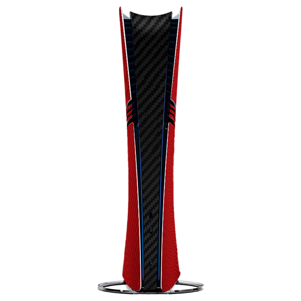 Fibra Carbono Rojo & Negro Skin Playstation 5 Pro