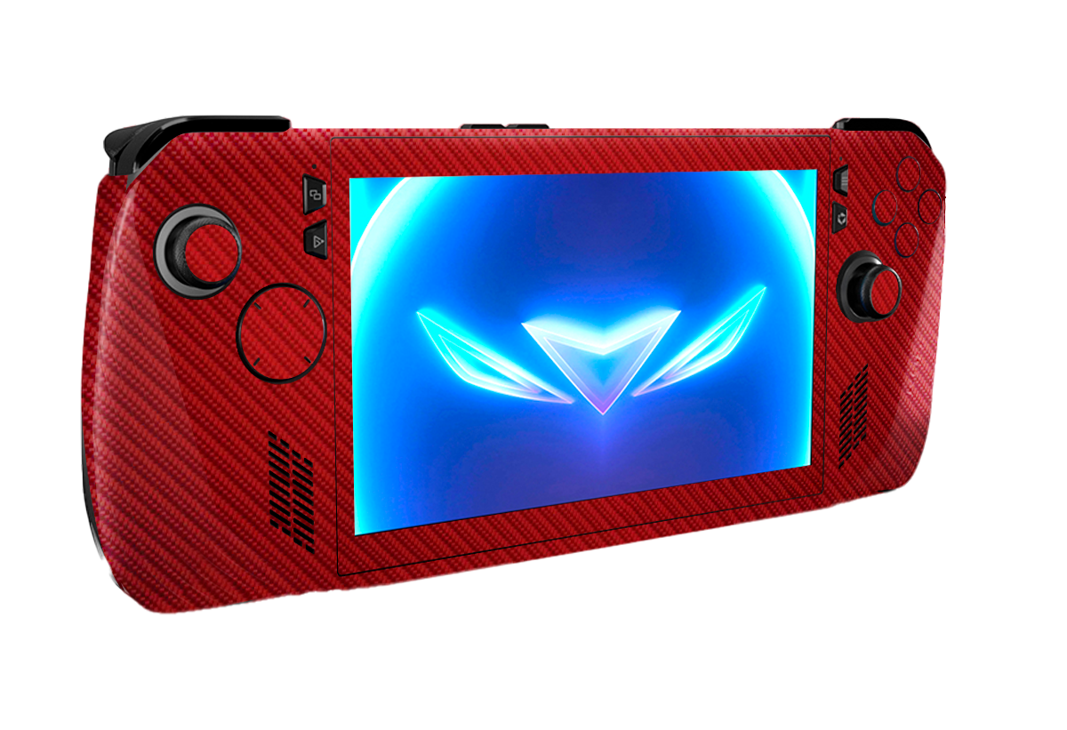 Fibra Carbono Rojo Skin Asus Rog Ally X Xonebrand