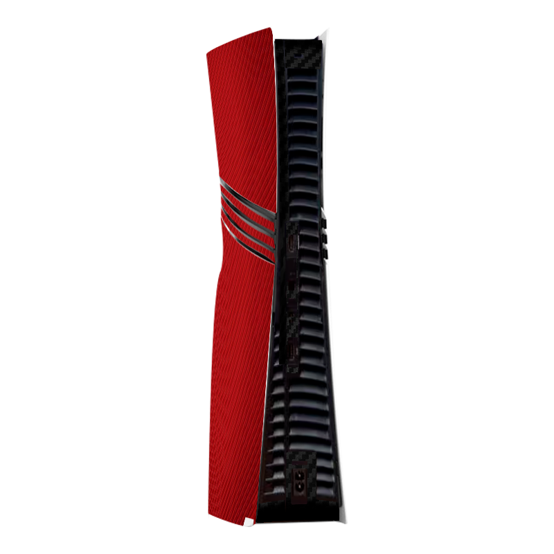Fibra Carbono Rojo & Negro Skin Playstation 5 Pro Xonebrand