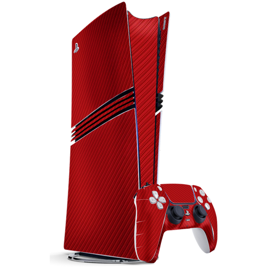 Fibra Carbono Rojo Skin Playstation 5 Pro