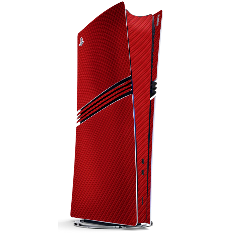 Fibra Carbono Rojo Skin Playstation 5 Pro Xonebrand