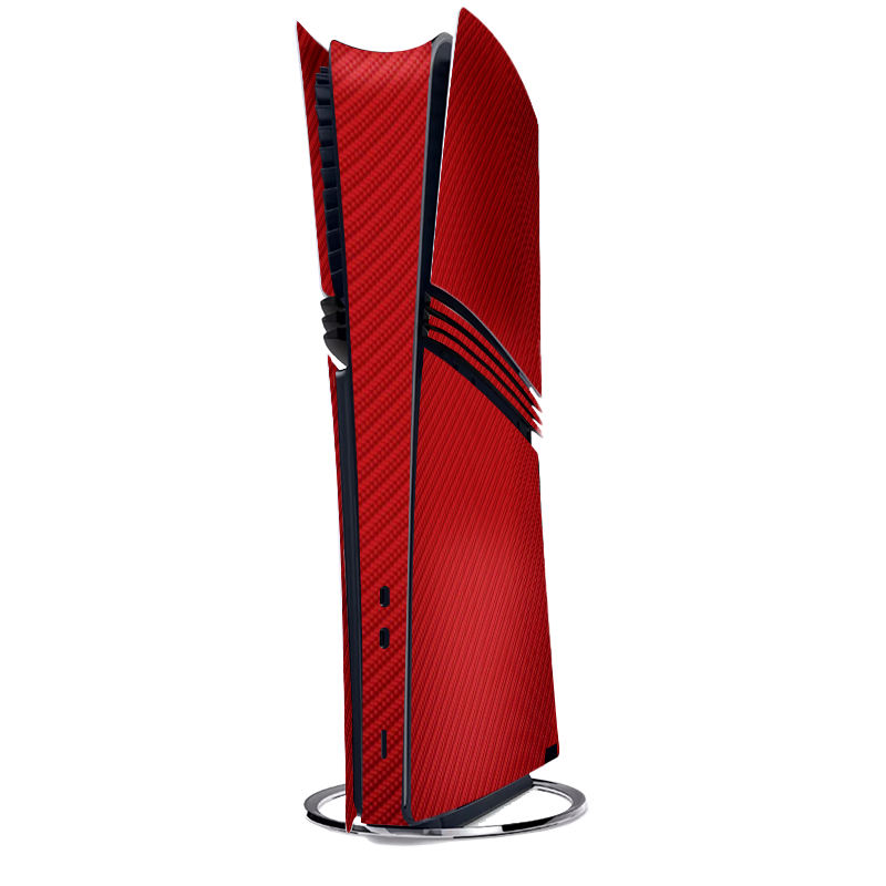 Fibra Carbono Rojo Skin Playstation 5 Pro Xonebrand