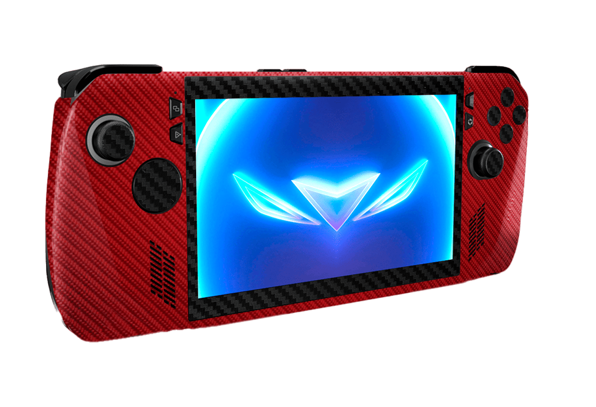 Fibra Carbono Rojo ¬ Negro Skin Asus Rog Ally X Xonebrand