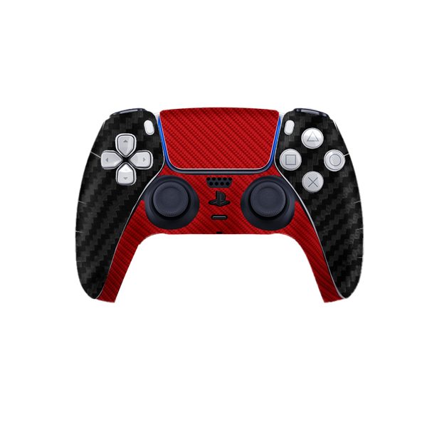 Fibra Carbono Negro & Rojo Skin Playstation 5 Pro