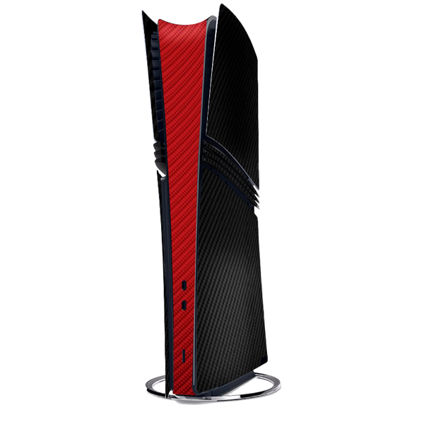 Fibra Carbono Negro & Rojo Skin Playstation 5 Pro