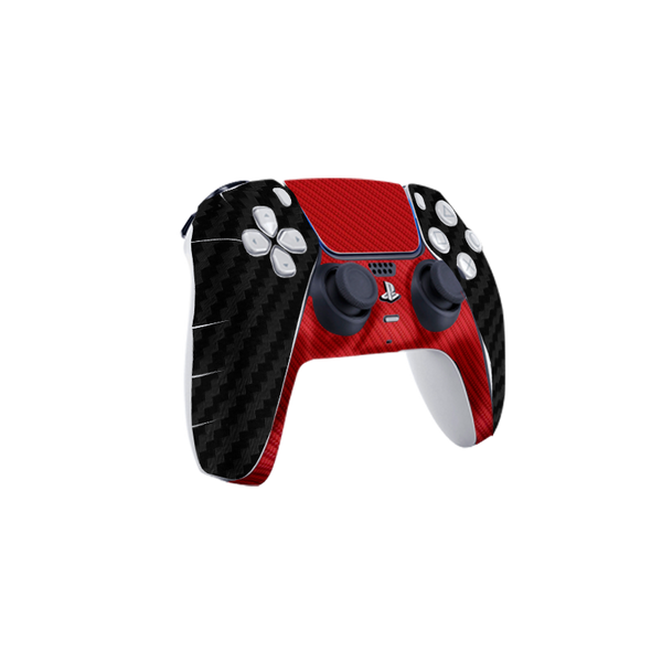 Fibra Carbono Negro & Rojo Skin Playstation 5 Pro
