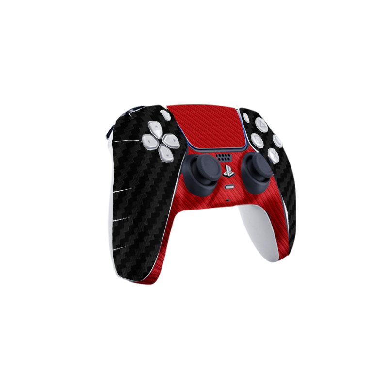 Fibra Carbono Negro & Rojo Skin Playstation 5 Pro