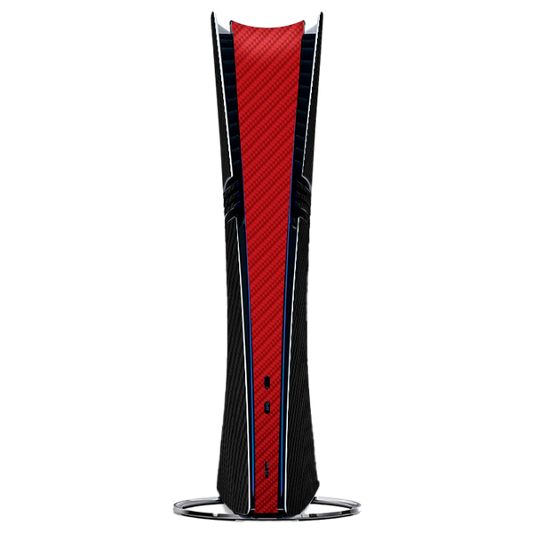 Fibra Carbono Negro & Rojo Skin Playstation 5 Pro