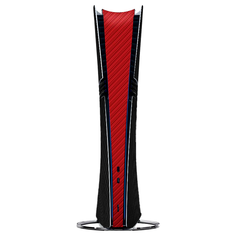Fibra Carbono Negro & Rojo Skin Playstation 5 Pro