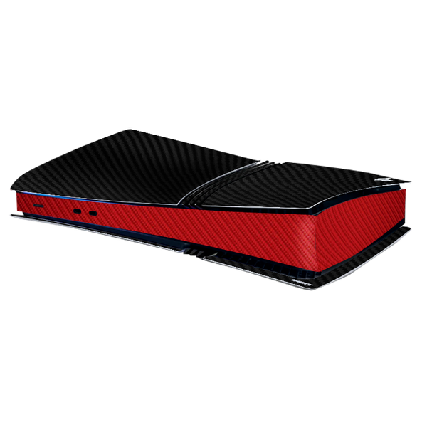 Fibra Carbono Negro & Rojo Skin Playstation 5 Pro