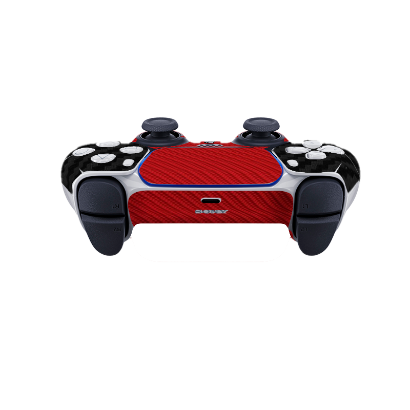 Fibra Carbono Negro & Rojo Skin Playstation 5 Pro