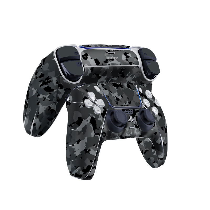 Black Camouflage Skin Playstation 5 DualSense Full Xonebrand