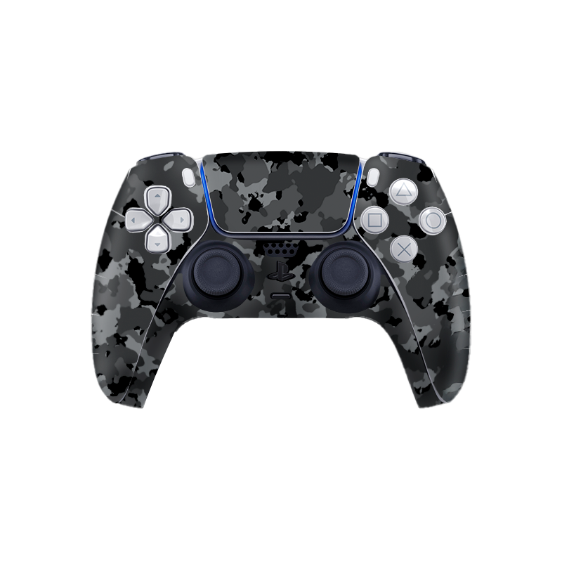 Black Camouflage Skin Playstation 5 DualSense Full Xonebrand