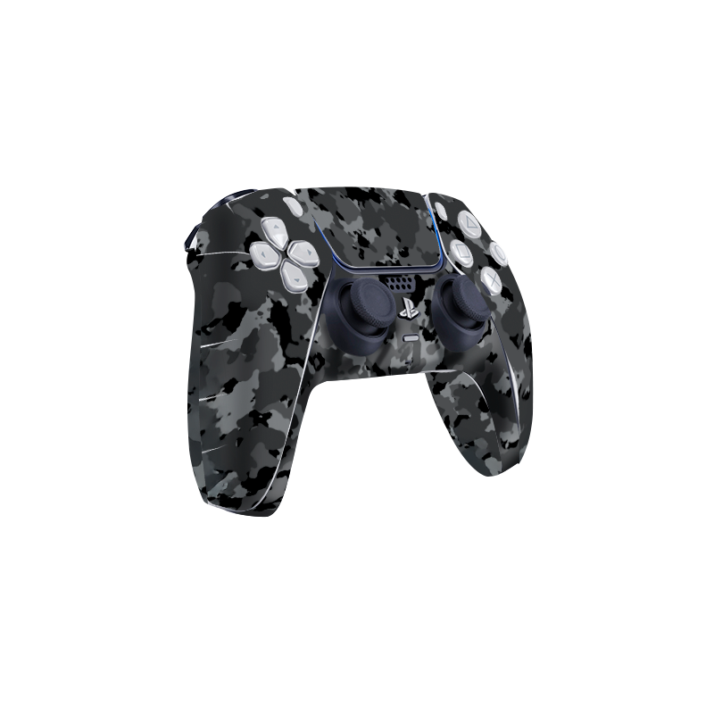 Black Camouflage Skin Playstation 5 DualSense Full Xonebrand