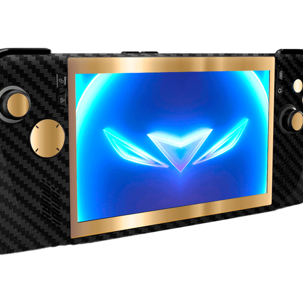 Fibra Carbono Negro & Dorado Skin Asus Rog Ally X Xonebrand
