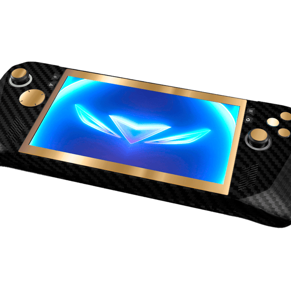 Fibra Carbono Negro & Dorado Skin Asus Rog Ally X Xonebrand