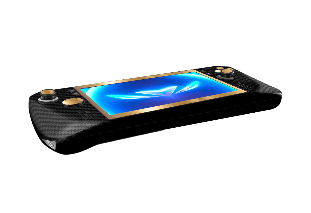 Fibra Carbono Negro & Dorado Skin Asus Rog Ally X Xonebrand
