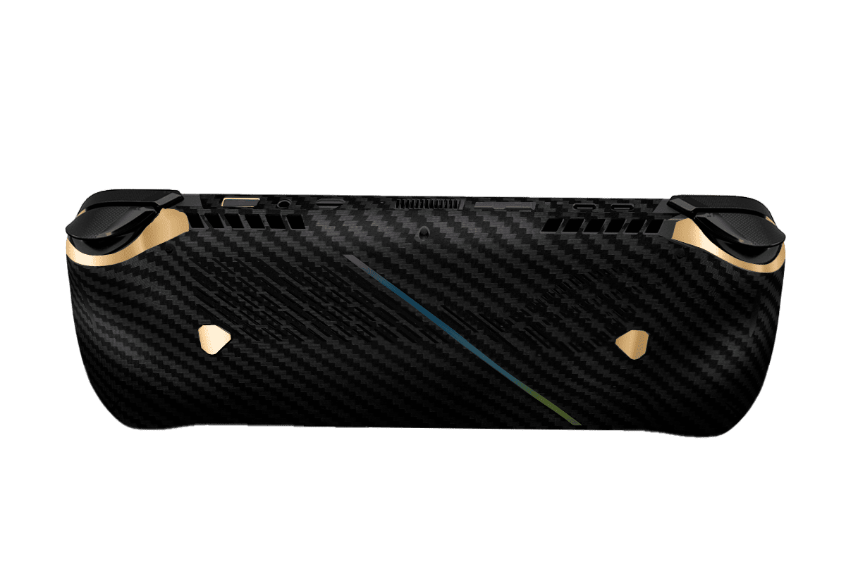 Fibra Carbono Negro & Dorado Skin Asus Rog Ally X Xonebrand