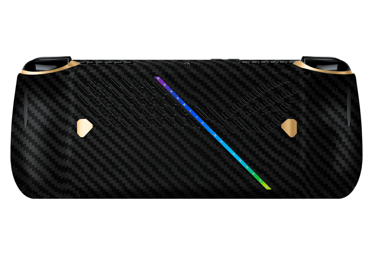 Fibra Carbono Negro & Dorado Skin Asus Rog Ally X Xonebrand
