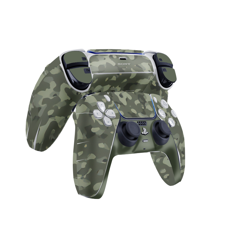Green Camouflage Skin Playstation 5 DualSense Full Xonebrand